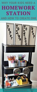 Homework Station | How to create a DIY Homework Station. Keep school papers organized and end homework battles with this awesome homework desk!
