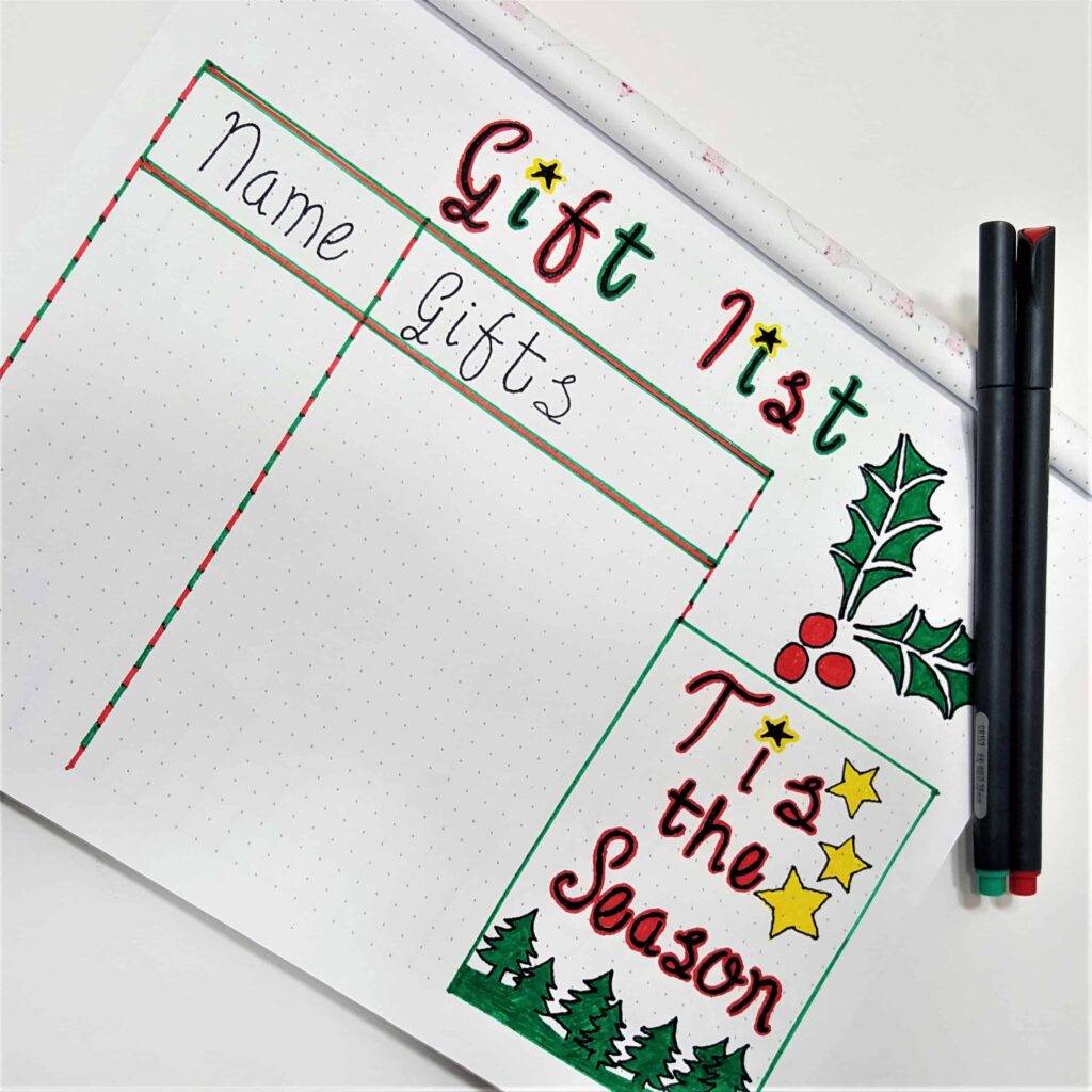 Christmas Bullet Journal | Getting ready for December and the Holiday Season with these useful Christmas BuJo spreads! Keep organized and stay sane this holiday season with Bullet Journals!