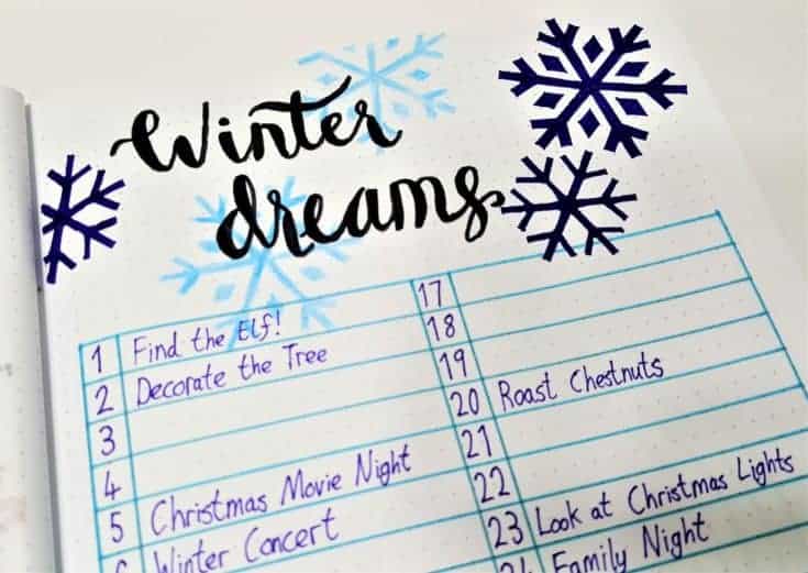 Christmas Bullet Journal Spreads
