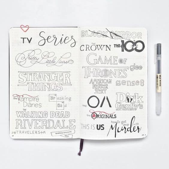 Reading Tracker | Bullet Journal | A selection of great bullet journal tracker ideas for keeping up with the books, movies and TV shows you want to read and see! Track all your entertainment options with these spreads.