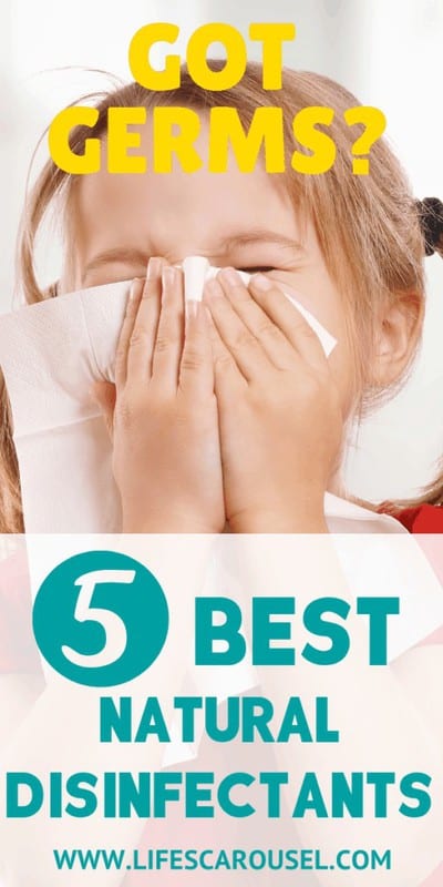 5 BEST Natural Disinfectants to disinfecting house after sickness! Natural cleaner recipes to beat cold and flu germs. How to use essential oils, hydrogen peroxide, rubbing alcohol and more to kill viruses and bacteria. Disinfect Your House Today!