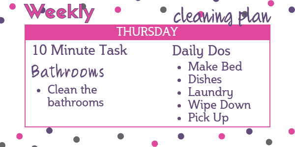 Easy Weekly Cleaning Schedule - Thursday: Bathrooms