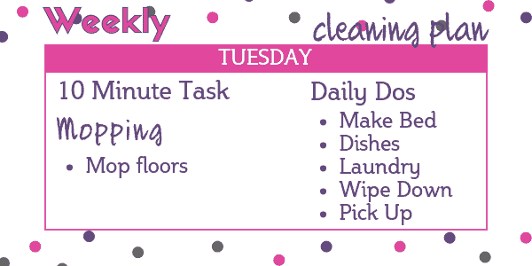 Easy Weekly Cleaning Schedule - Tuesday: Mop Floors