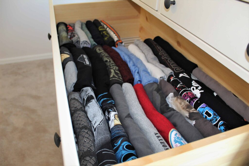 T-Shirts After KonMari Folding