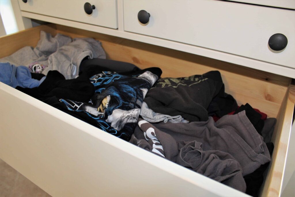 T-Shirts Before KonMari Folding