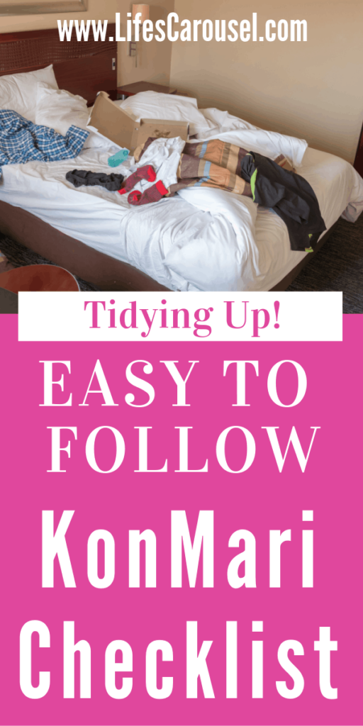 Easy KonMari Checklist - Tidying Up with Marie Kondo is a popular way to tidy and organize your home. This KonMari Checklist takes you through the categories and steps needed to get your home organized! Finally "spark joy" in your home!