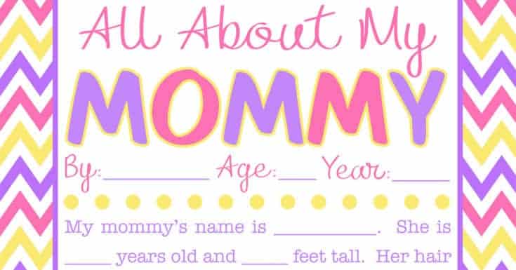 All About My Mommy Interview with FREE Printable!