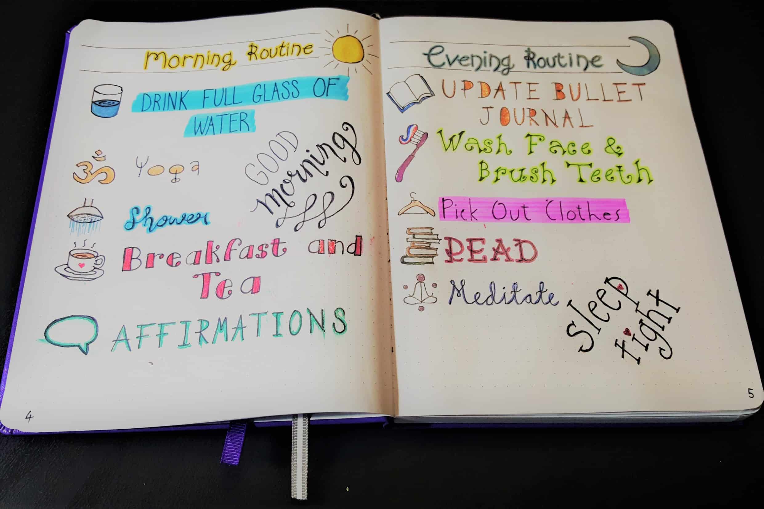 Morning and Evening Routines - Using Your Bullet Journal to start 