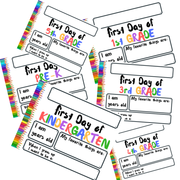 First Day of School Printable Signs