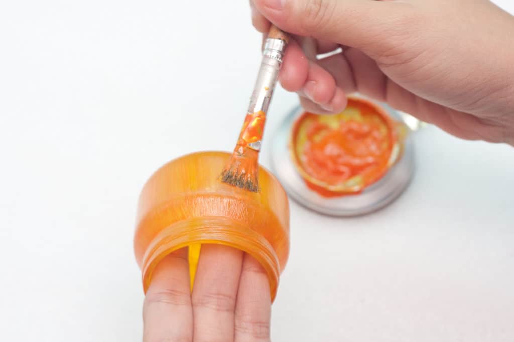 Painting glass jack-o-lantern