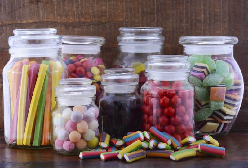 Candy jars - reuse empty candle jars for halloween candy